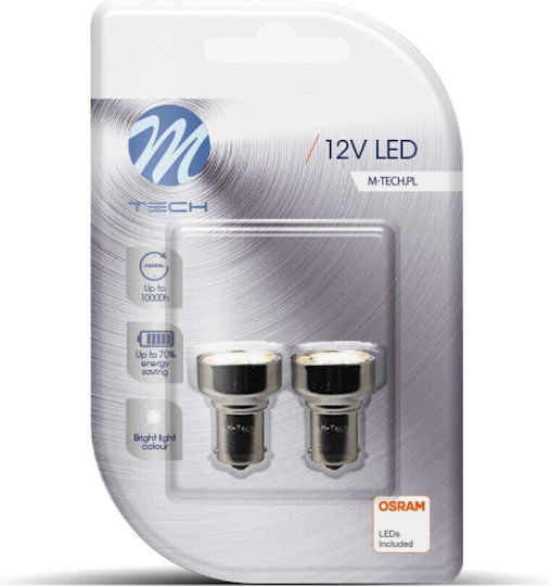 M-Tech Lamps Car & Motorcycle P21W-BA15S-1156 LED 12V 21W 2pcs