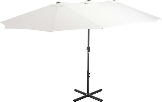 Umbrelă Pătrată Din Aluminiu Bej 4.6x2.7xÎnălțime 2.46m