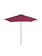 Round Wooden Burgundy Garden Umbrella Φ2.7m