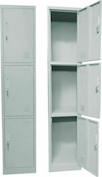 Locker Metallic Locker with 3 Shelves Γκρι 38x45x185cm