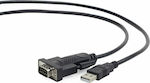 Cablexpert Καλώδιο USB-A σε RS232 9-pin male 1.5m Μαύρο