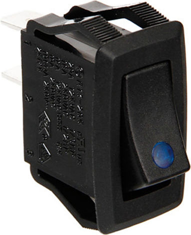 Lampa Rocker Switch Διακόπτης On/Off Αυτοκινήτου με Μπλε Led 10A 12V-24V Universal Μαύρο