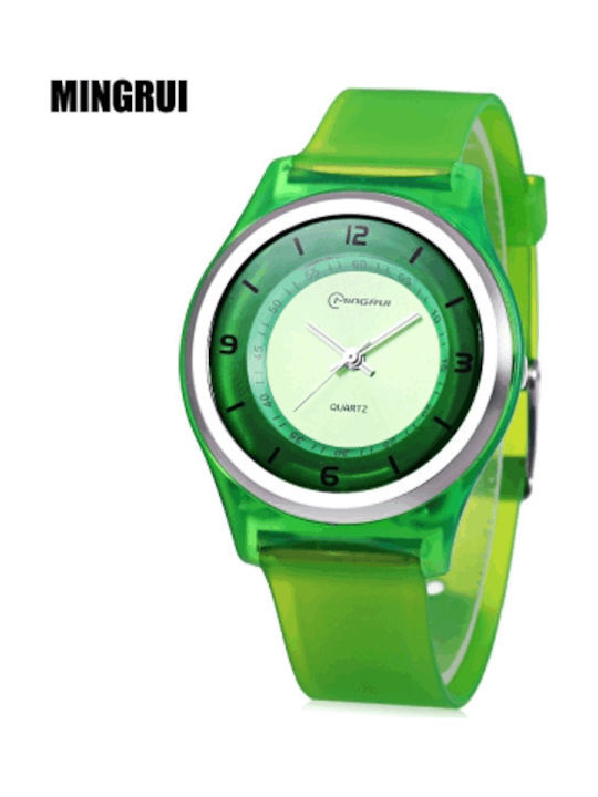 Mingrui Kids Digital Watch with Rubber/Plastic Strap Green