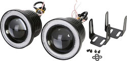 Angel Eyes Projector Rund Nebelscheinwerfer mit DRL Auto LED 10W 8.9cm mit Weiß Beleuchtung 2Stück Angel Eyes Projector Rund Nebelscheinwerfer mit DRL Auto LED 10W 8.9cm mit Weiß Beleuchtung 2Stück