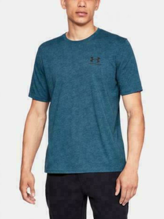 Under Armour Sportstyle Left Chest Мъжка спортна тениска с къс ръкав Син