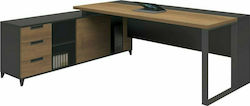 Wooden Proline Corner Professional Office Desk with Metal Legs L180xW160xH75cm