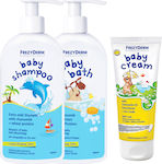 Frezyderm Baby Shampoo με Χαμομήλι 300ml με Αντλία & Baby Bath 300ml & Baby Cream 50ml