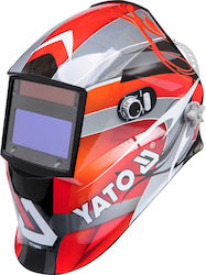 Yato Welding Helmet with 98x43mm Visual Field Red