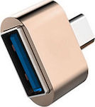 Μετατροπέας USB-C male σε USB-A female Χρυσό (51121)