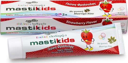 Anemos Mastic Kids Baby Toothpaste for 2+ Years with Strawberry Flavor Fluoride-Free 75ml