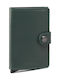 Miniwallet Leather Men's Wallet Cards with RFID and Slide Mechanism Original Green