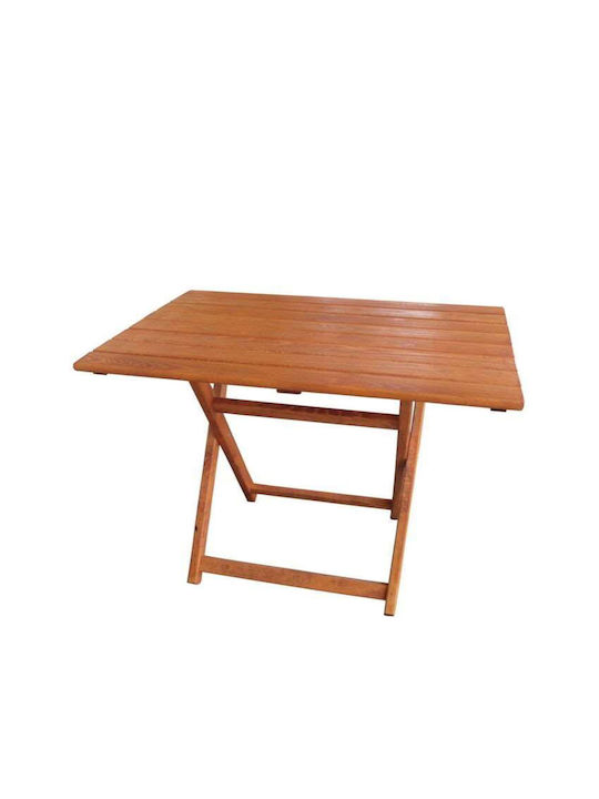 Outdoor Dinner Foldable Wood Table Walnut 100x60x75cm