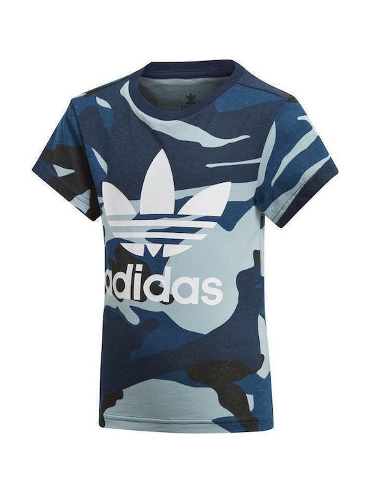 Adidas Kids T-shirt Blue Camo Tee