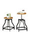 Wooden Garden Stool Natura Black 36x36x69cm