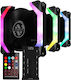 ABKONCORE Spider Spectrum Kit 3 în 1 Ventilatoare Pentru Carcasă 120mm (1300rpm / 34.34cfm) cu Iluminare RGB și Conexiune 6 Pini 3 Bucăți
