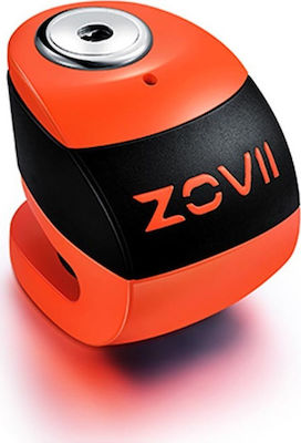 Zovii ZS6 Motorcycle Disc Brake Lock with Alarm & 6mm Pin in Orange