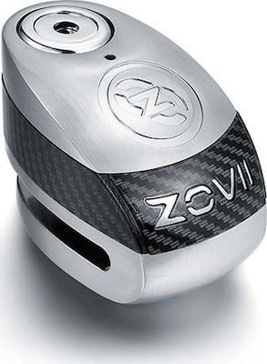 Zovii ZD10 Motorcycle Disc Brake Lock with Alarm & 10mm Pin in Silver