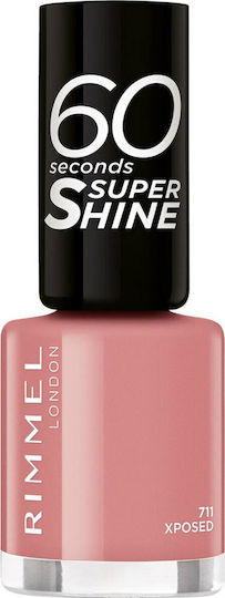 Rimmel 60 Seconds Super Shine Polish Glossy Βερνίκι Νυχιών Μακράς Διαρκείας Quick Dry Ροζ 8ml