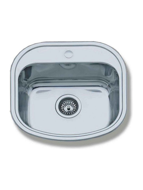 Gloria Koketa Finox 304 18-1619 Drop-In Sink Inox Satin W49xD47cm Silver