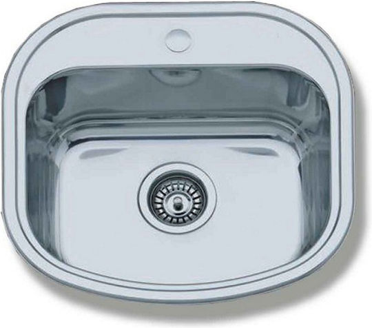 Gloria Koketa Finox 304 Ένθετος Νεροχύτης Inox Σατινέ Μ49xΠ47cm Ασημί
