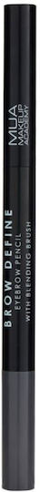 MUA Brow Define Eyebrow Pencil With Blending Brush Eyebrow Pencil Gray