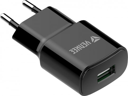 Yenkee Charger Without Cable with USB-A Port Blacks (YAC 2013BK)