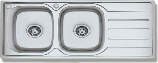 Gloria Finox 304 Oregon Nova 18-1936 Drop-In Chiuvetă Inox Satinat L116xW50cm Argintiu