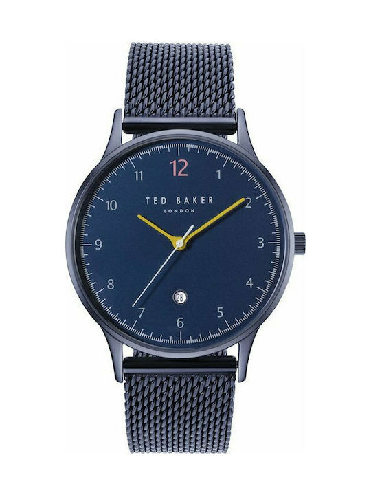Ted Baker Ethan Blue Stainless Steel Bracelet Uhr Batterie mit Blau Metallarmband