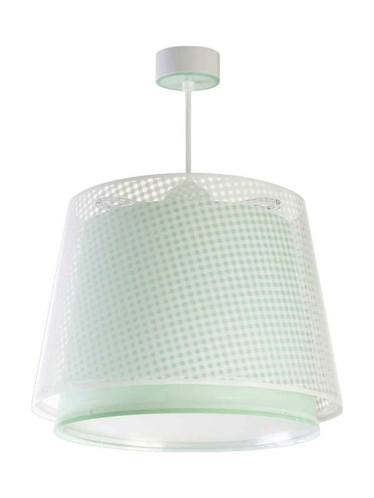 Ango Vichy Single Bulb Kids Lighting Pendant of Plastic 60W with Drive Size E27 In Green Colour 33x25cm