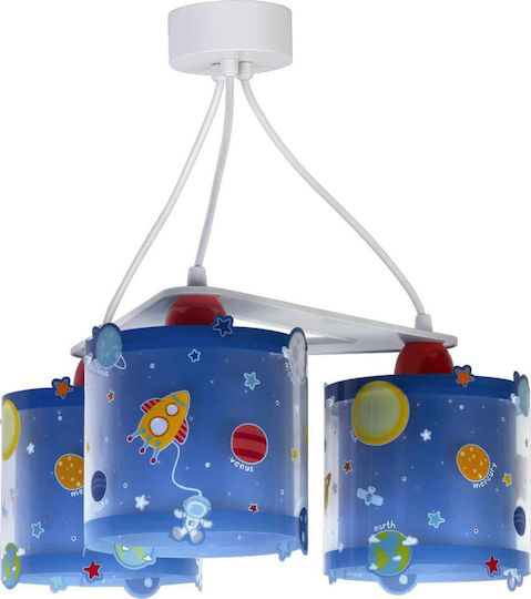 Ango Planets 3 Kronleuchter Kinderdeckenleuchte Deckenleuchte 23W mit Fassung E27 Blau