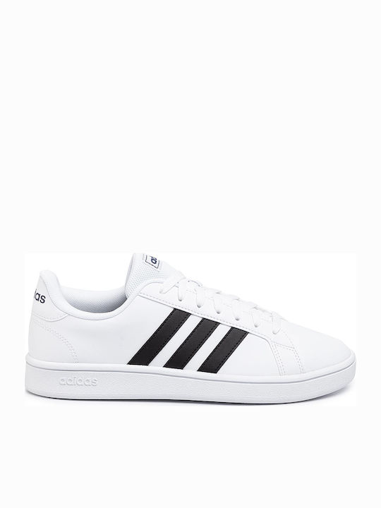 Grand Court Base Adidași Pentru Bărbați Alb Nor / Negru Core / Albastru Închis