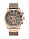 Curren Men's Watch 45mm Chronograph Battery with Leather Strap Beige
