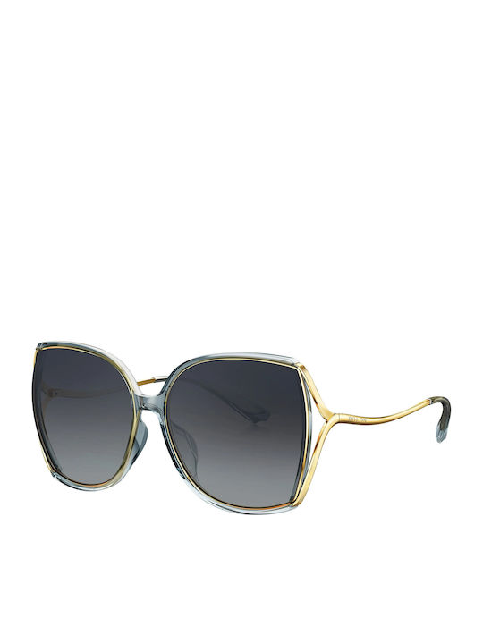 Bolon Damen Sonnenbrille mit Gray Metall Gestell und Gray Verlaufsfarbe Linse BL6076C70