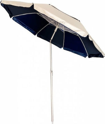 Ankor Foldable Beach Umbrella Aluminum Diameter 2.25m with UV Protection and Air Vent White