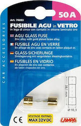 Lampa AGU Glass Fuse 50A Siguranță Auto Sticlă Rotundă