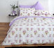 SB Home Fleur Σετ Σεντόνια Υπέρδιπλα 240x265εκ. Λιλά (4τμχ)