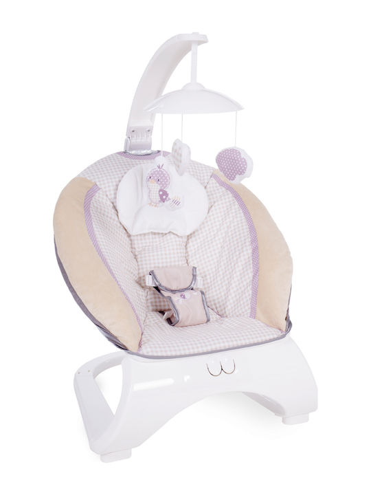 Kikka Boo Electric Baby Relax 2 in 1 Coconut with Music and Vibration Beige Bird for Child up to 9kg