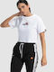 Ellesse Fireball Κοντομάνικο Crop Top Λευκό