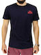 Lonsdale Kettering Αθλητικό Ανδρικό T-shirt Navy Μπλε Μονόχρωμο