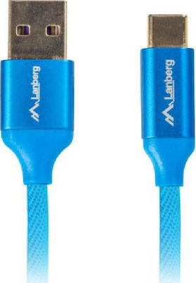 Lanberg Premium QC Braided USB 3.0 Cable USB-C male - USB-A male Μπλε 1.8m (CA-USBO-22CU-0018-BL)