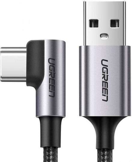 Ugreen US284 Angle (90°) / Braided USB 2.0 Cable USB-C Male - USB-A 18W Black 1m 50941