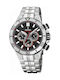 Festina Watch Chronograph Battery with Silver Metal Bracelet