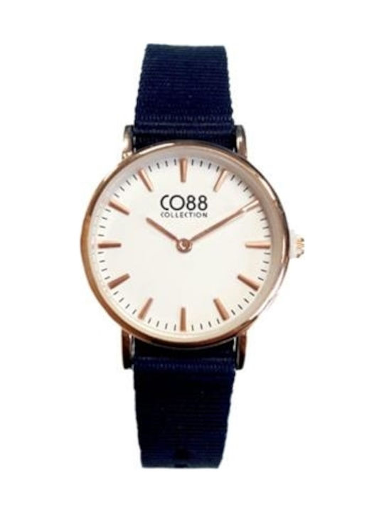 CO88 Watch with Fabric Strap Black 8CW-10042