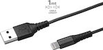 Celly Braided USB to Lightning Cable Μαύρο 1m (USBLIGHTNYLBK)