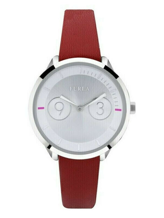 Furla Γυναικείο Ρολόι 31mm Μπαταρίας με Μπορντό Δερμάτινο Λουράκι