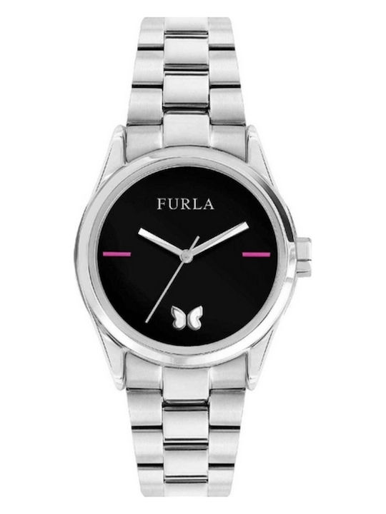 Furla Γυναικείο Ρολόι 34mm Μπαταρίας με Ασημί Μεταλλικό Μπρασελέ