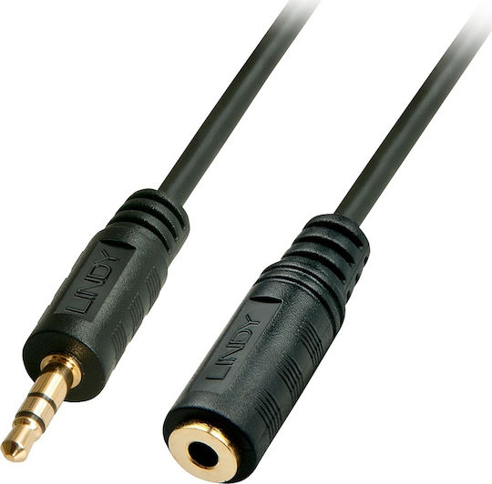 Lindy Lindy 3.5mm Jack Cable - 3.5mm Female to Male Black 10m with Gold Plated Terminals