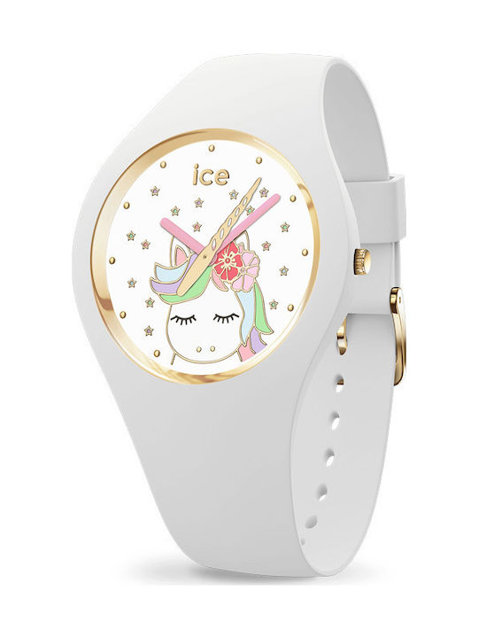 Ice Kids Analog Watch Fantasia with Rubber/Plastic Strap White