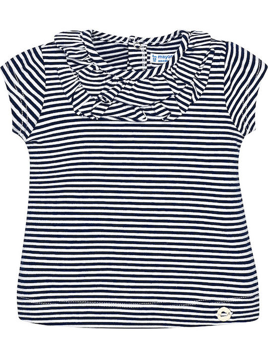 Mayoral Kids Blouse Short Sleeve Navy Blue