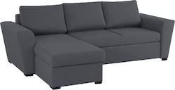 Stanford Corner Fabric Sofa Bed with Reversible Angle & Storage Space Gray 242x160cm 0011.NV01G